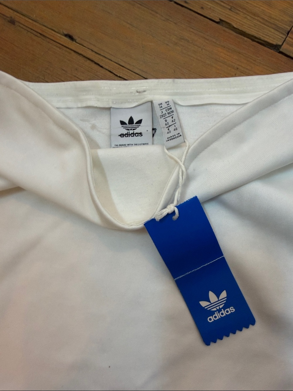 adidas White Strapless Tube Top with Black Side Stripes and Logo Tag - Picture 3 of 7